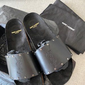 YSL Leather Slides "Dweyy"